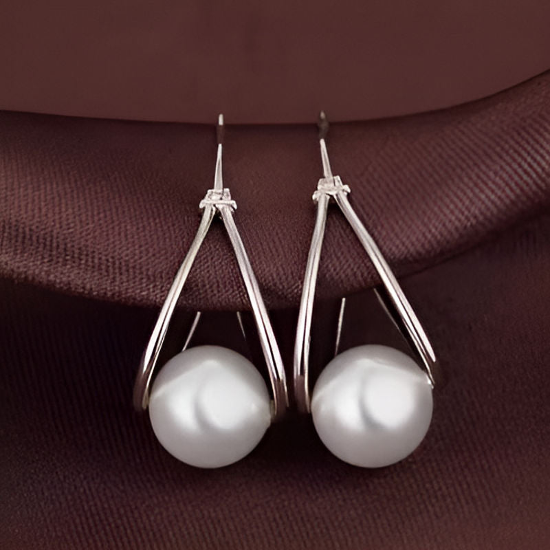 Vintage Round Imitation Pearl Earrings