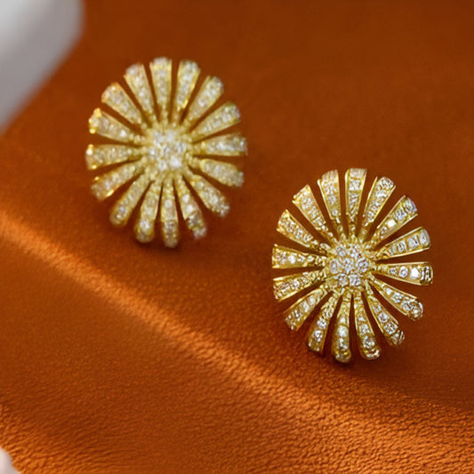 Vintage Graceful Gold Flower Earrings