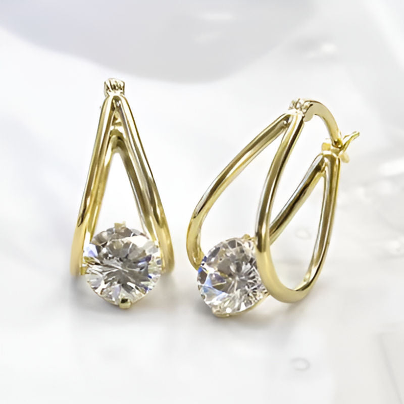 Gold Temperament Hoop Earrings