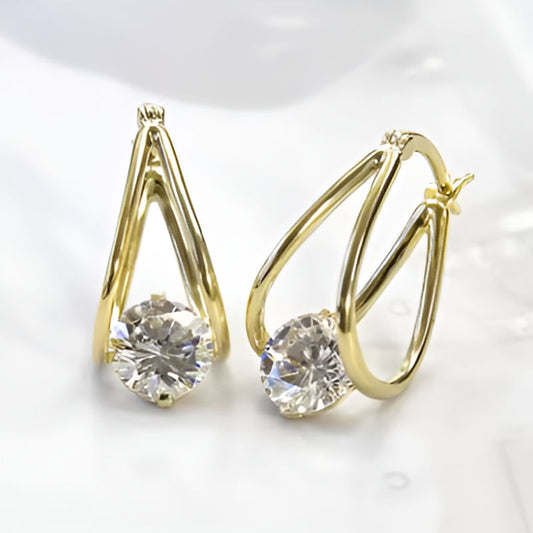 Gold Temperament Hoop Earrings