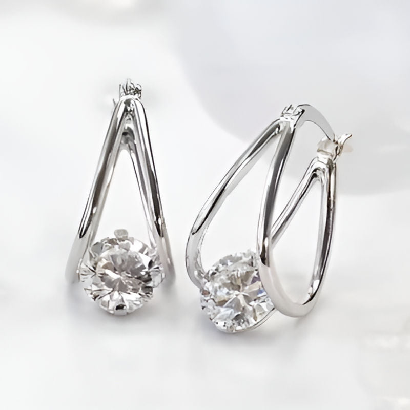 Silver Temperament Hoop Earrings