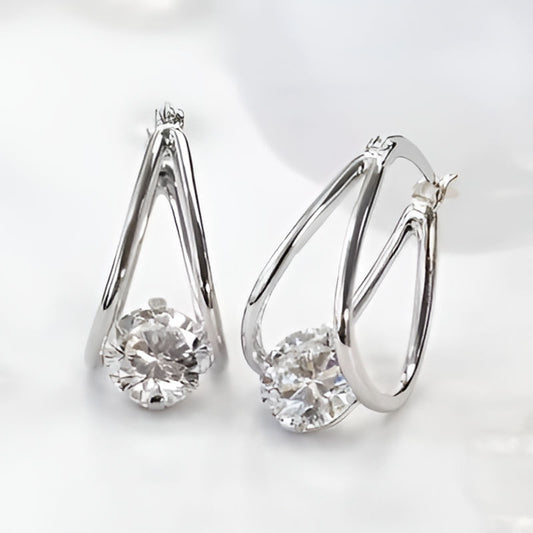 Silver Temperament Hoop Earrings