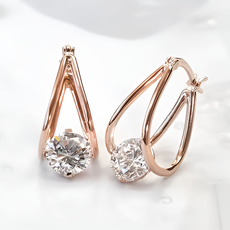 Vintage Pink Temperament Hoop Earrings