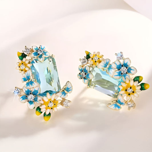 Vintage Flower Butterfly Earrings