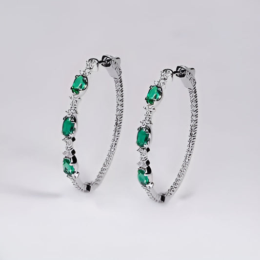 Vintage Green Hoop Earrings