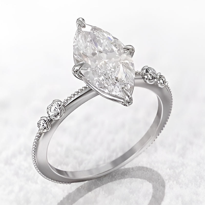 Silver Marquise Cubic Zirconia Ring