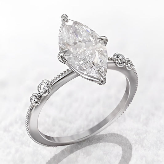 Silver Marquise Cubic Zirconia Ring