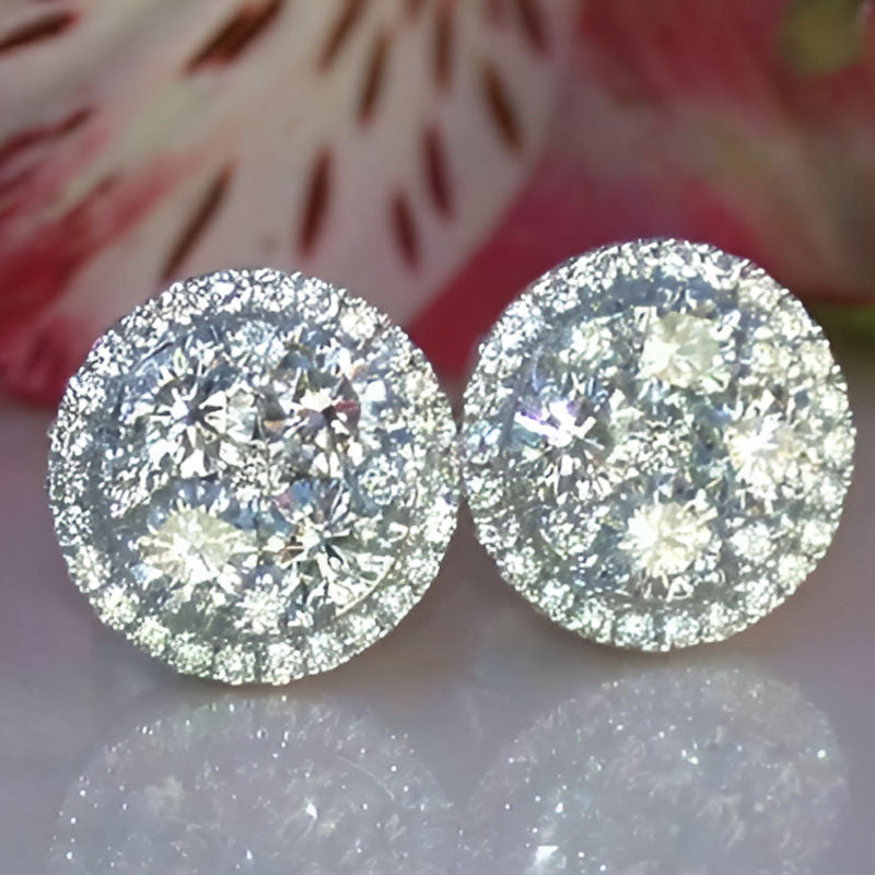 Vintage Big Round Stud Earrings