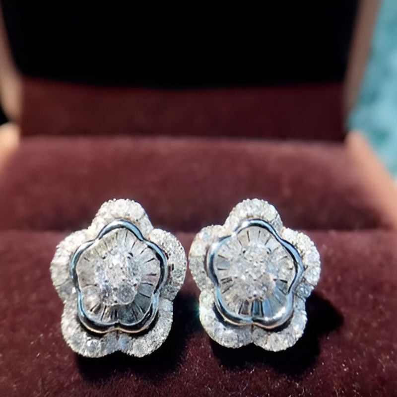 Vintage Dazzling Flower Earrings