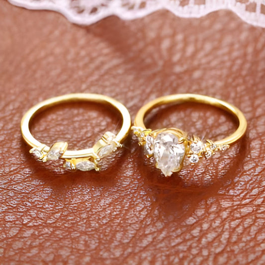 Vintage Pear Zirconia Set Ring