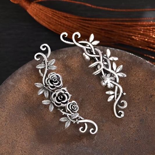 Vintage Flowers Clip Earrings