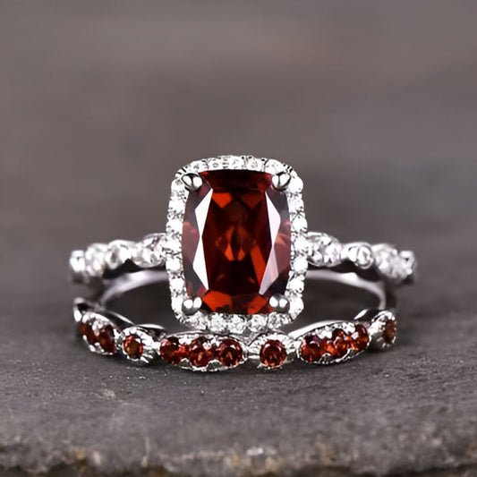 Vintage Red Cubic Zirconia Ring