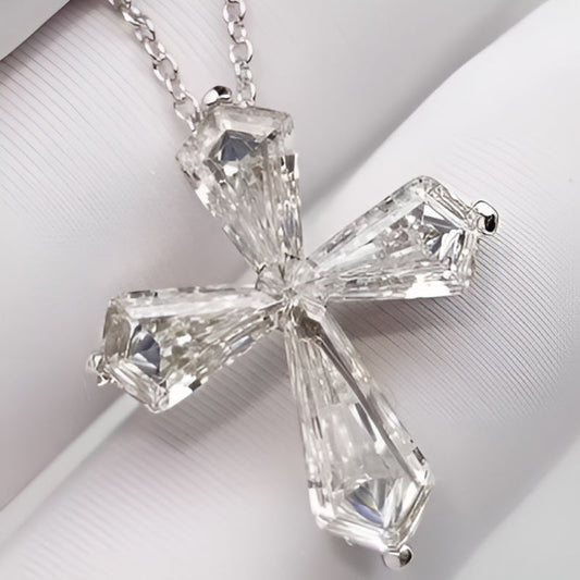 Vintage Crystal Cross Necklace