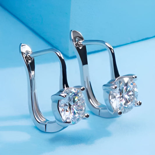 Vintage Cubic Zirconia Hoop Earrings