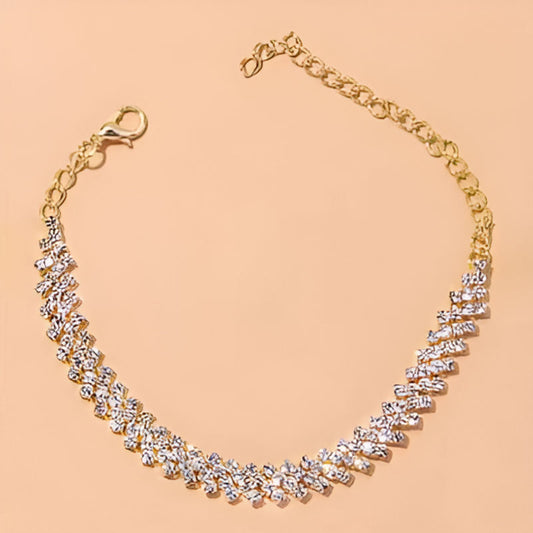 Gold Bling Zirconia Chain Bracelet