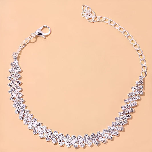 Silver Bling Zirconia Chain Bracelet
