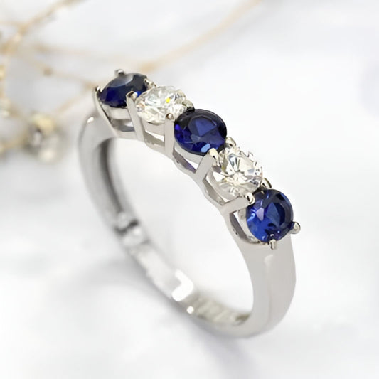 Vintage Bright Blue Zirconia Ring