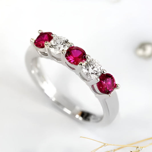 Vintage Bright Red Zirconia Ring