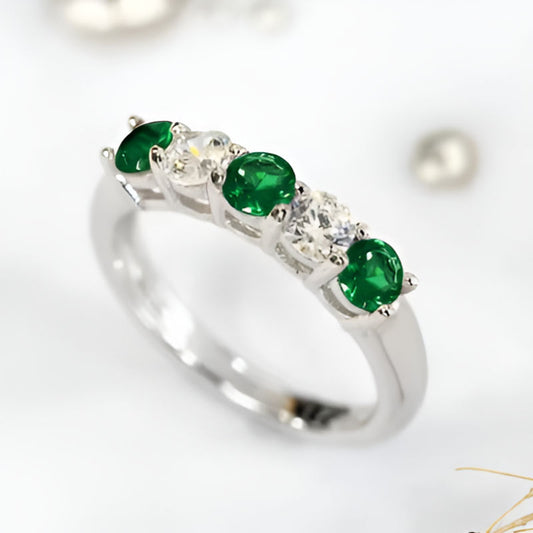 Vintage Bright Green Zirconia Ring