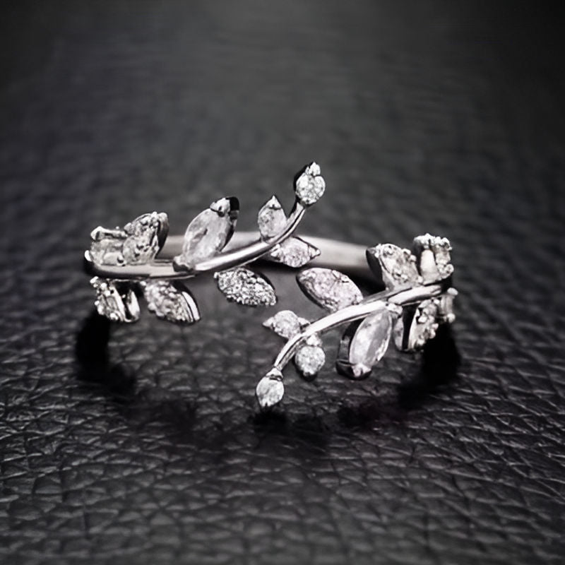 Silver Fancy Leaf Ring