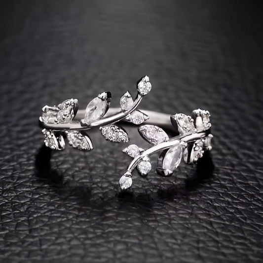 Silver Fancy Leaf Ring