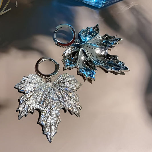 Vintage Exaggerated Maple Leaf Earrings