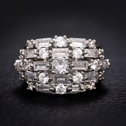 Vintage White Iced Out Ring