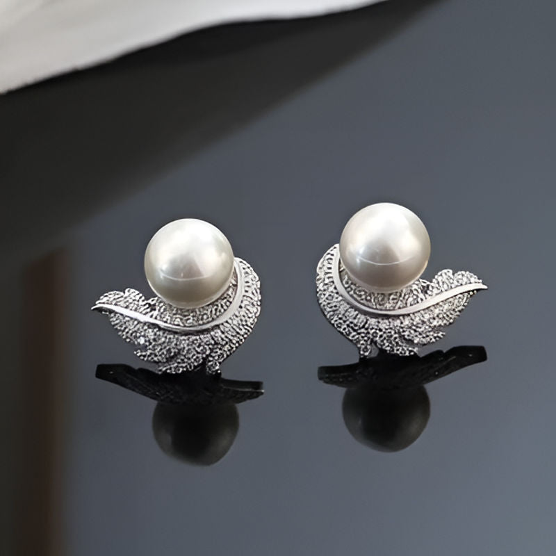Vintage White Simulated Pearl Earrings
