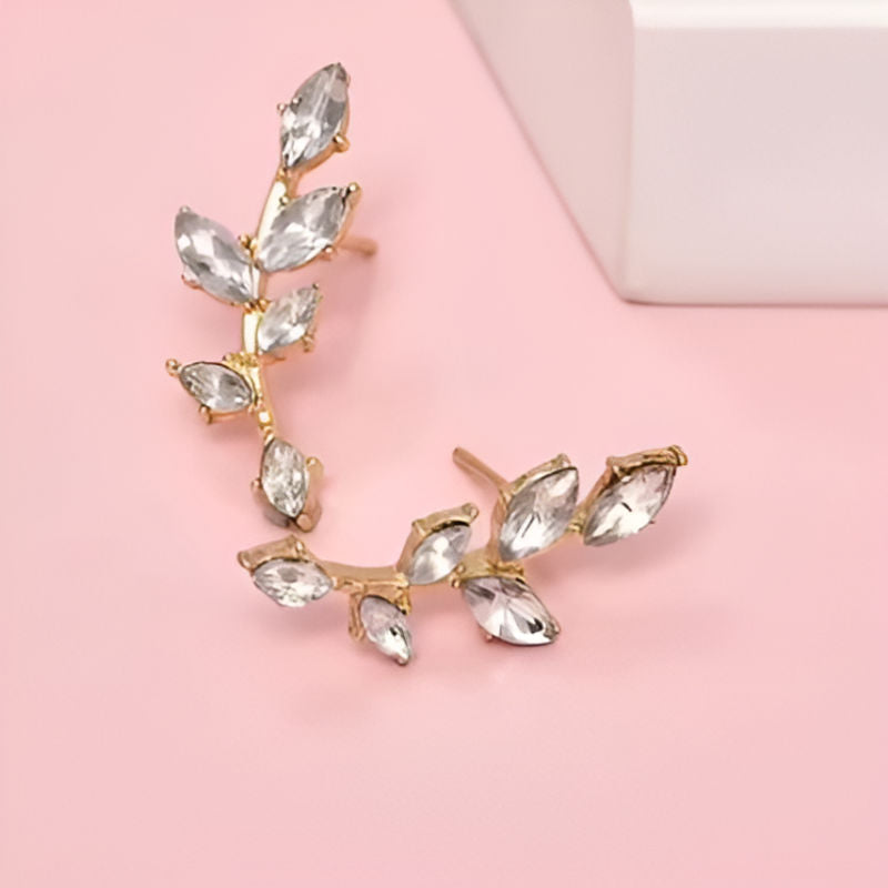 Gold Dainty Leaf Earrings