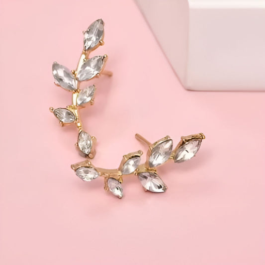 Gold Dainty Leaf Earrings