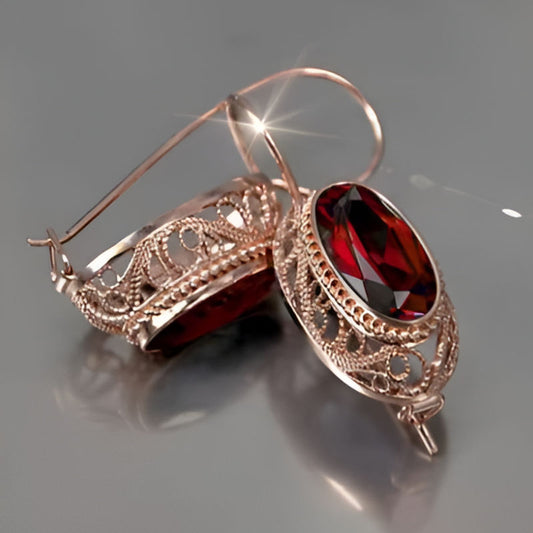 Elegant Red Dangle Earrings