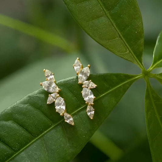 Gold Leaf Stud Earrings