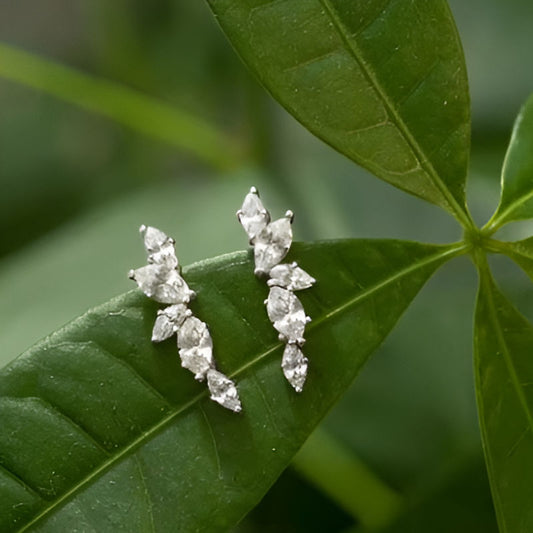 Silver Leaf Stud Earrings