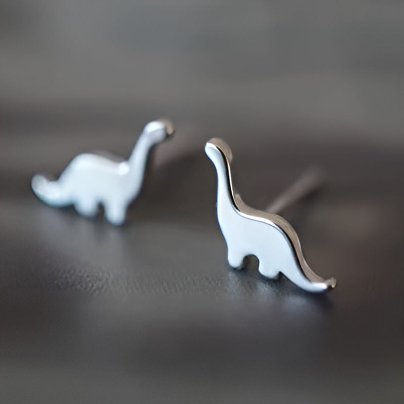 Silver Ancient Dinosaur Earrings