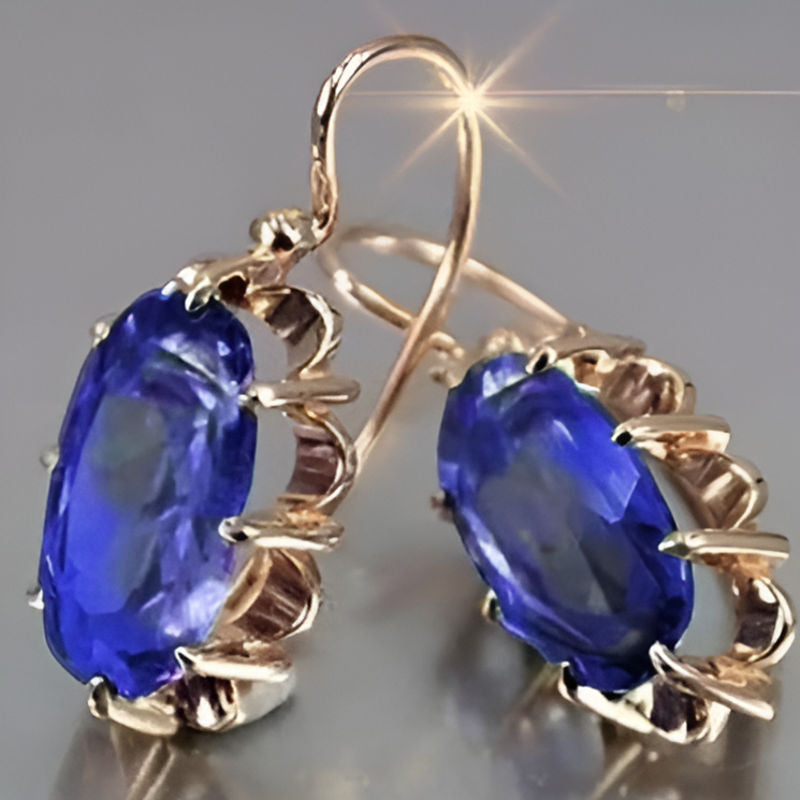 Vintage Blue Zirconia Earrings