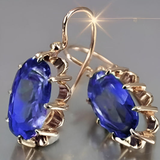 Vintage Blue Zirconia Earrings