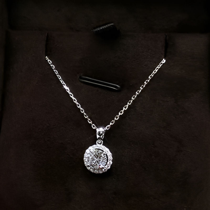 Vintage Round Zirconia Pendant Necklace