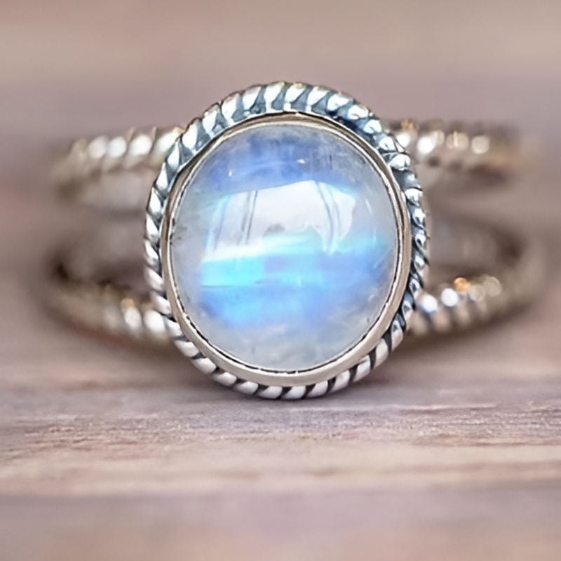 Vintage Blue Antique Imitation Pearl Ring