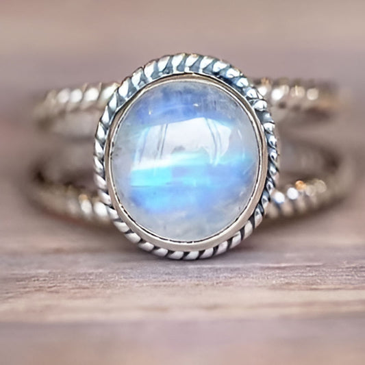 Vintage Blue Antique Imitation Pearl Ring