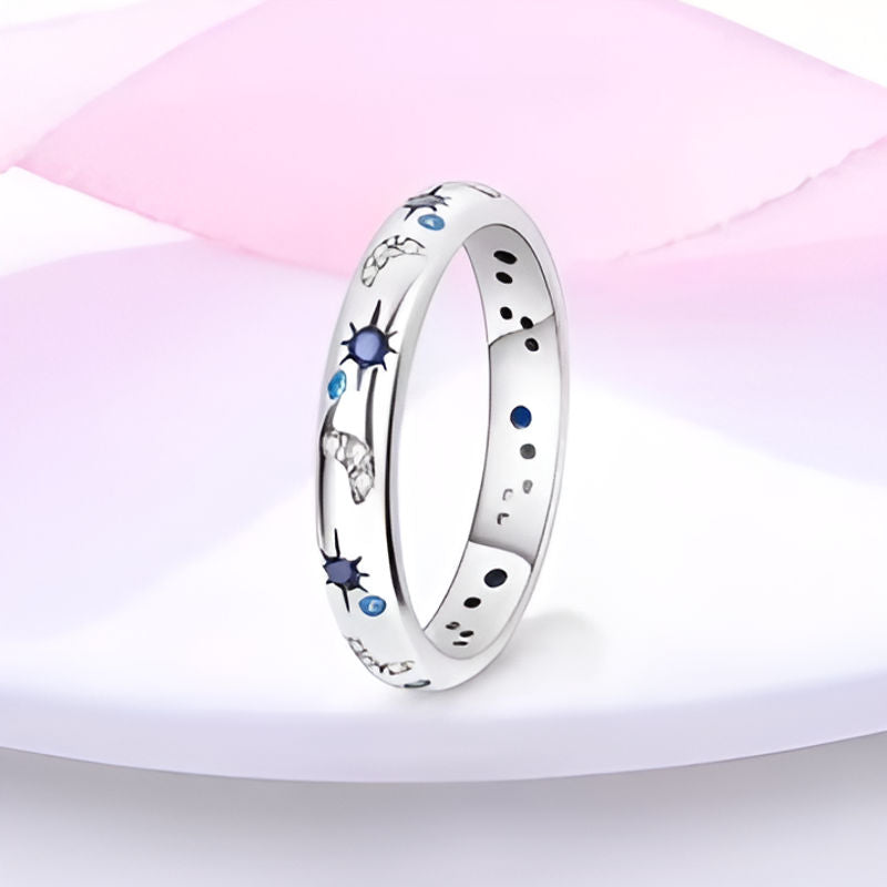 Vintage Novel Blue Moon & Sun Ring