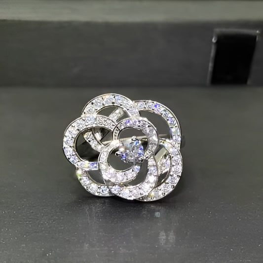 Vintage Bling Bling Flower Ring