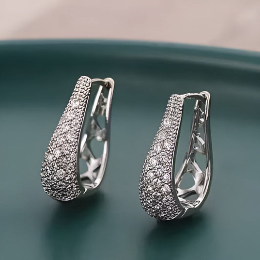 Silver Bright Zirconia Earrings