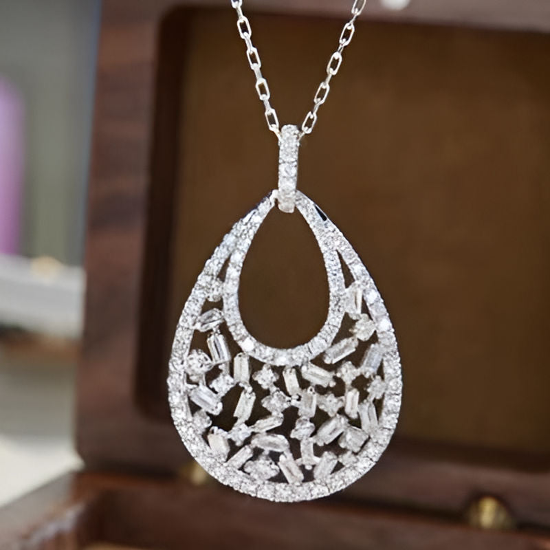 Vintage Big Water Drop Pendant Necklace