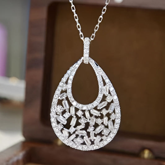 Vintage Big Water Drop Pendant Necklace