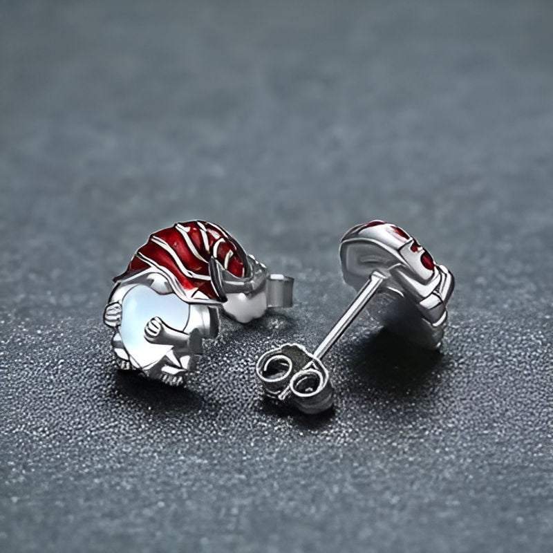 Vintage Red Hat Heart Earrings