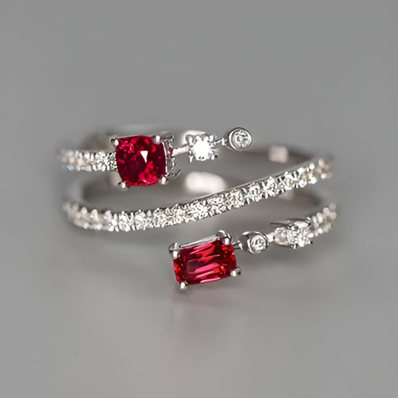 Vintage Noble Red Zirconia Ring