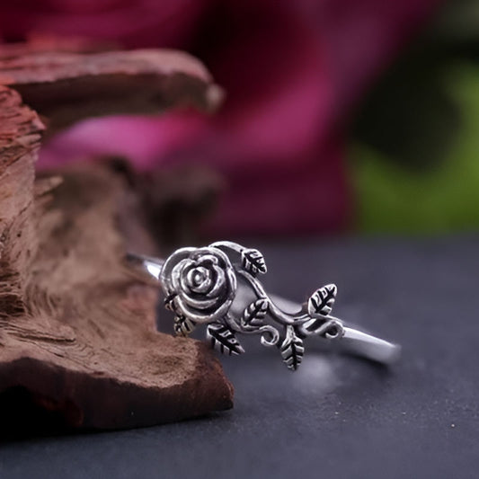 Vintage Black Rose Ring