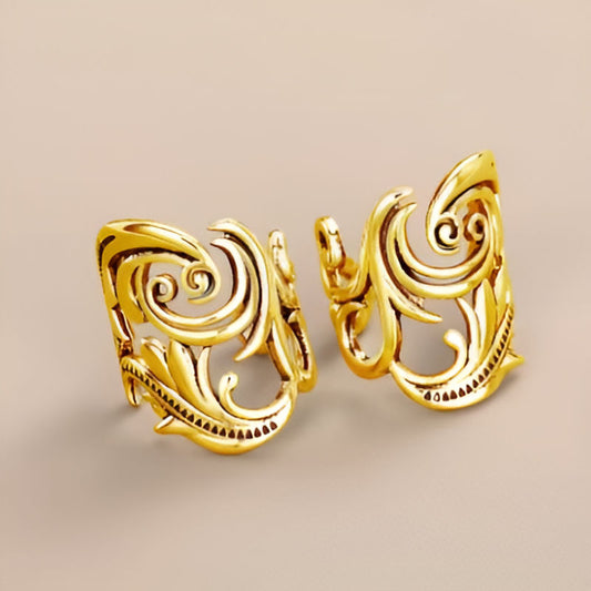 Gold Leaf Ear Cartilage Clip Earrings