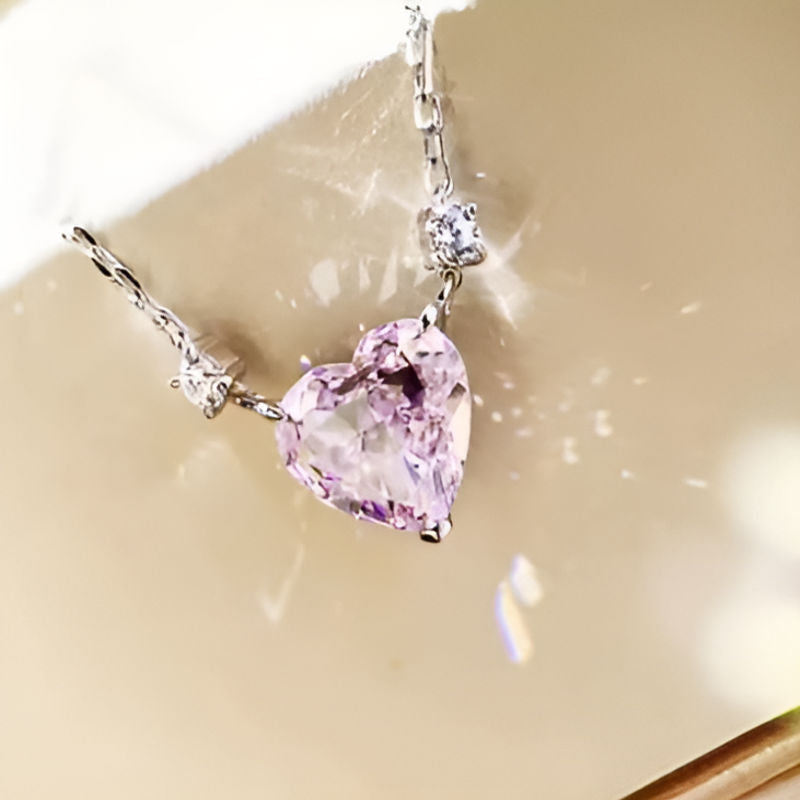 Vintage Pink Love Pendant Necklace