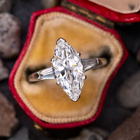 Vintage Crystal Marquise Ring